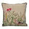 Hello Honey® 18" Multicolor Flower Embroidery, Beads & Lace Trim Cotton Slub Pillow